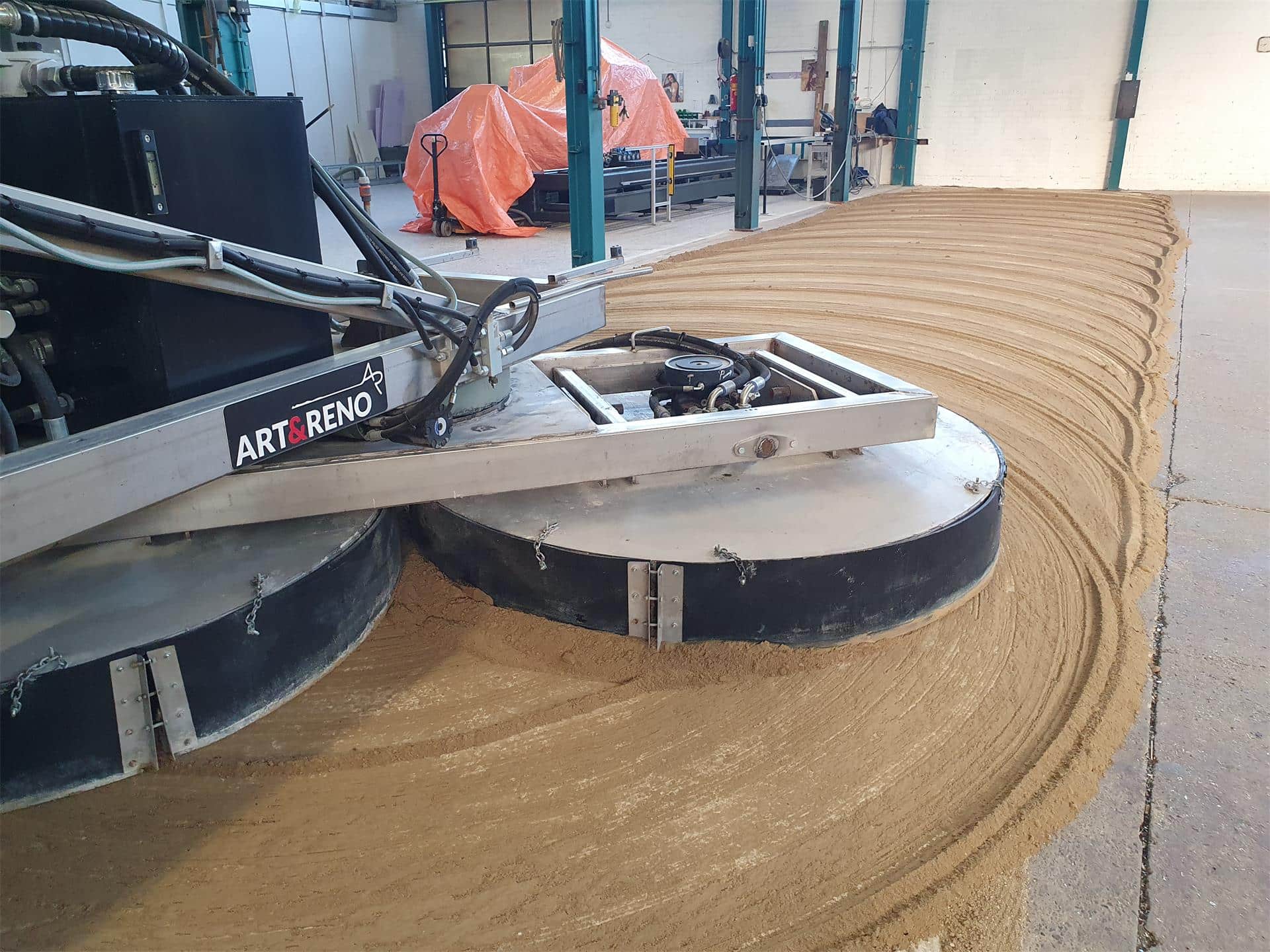 Herstelling betonvloer werkplaats